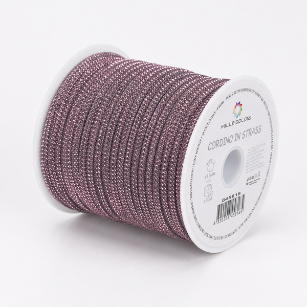 Viola – Cordino Strass 6 mm/30 m – Tutti i Colori – Immagine 2 di 4