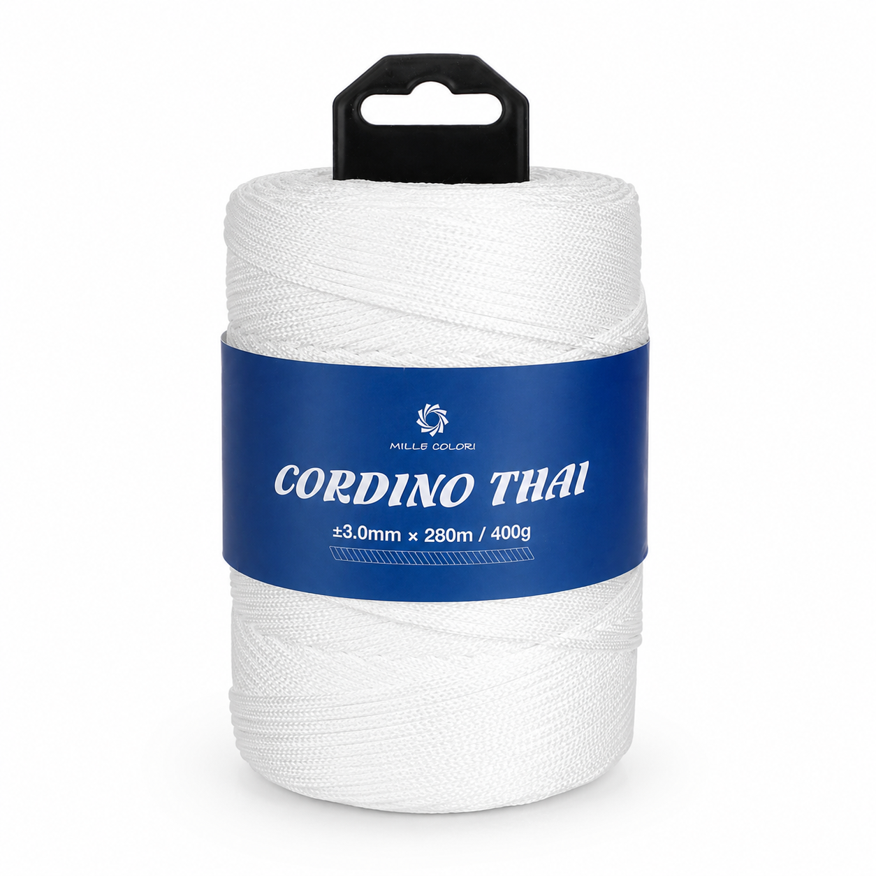 Cordino Thai 3mm 300m 400g per borse e intreccio - Bianco