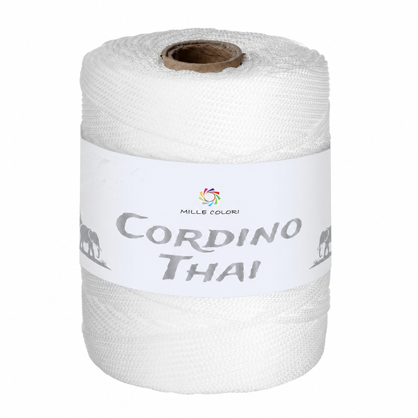 Cordino Thai 3mm 300m 400g per borse e intreccio - Bianco