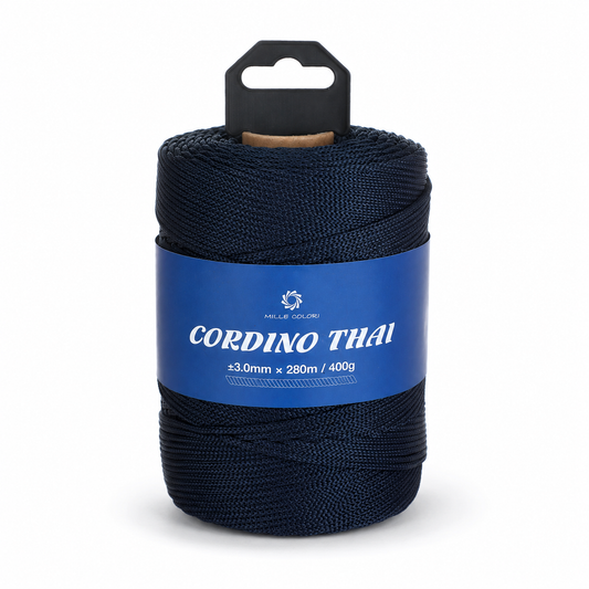 Cordino Thai 3mm 300m 400g per borse e intreccio - Blu scuro