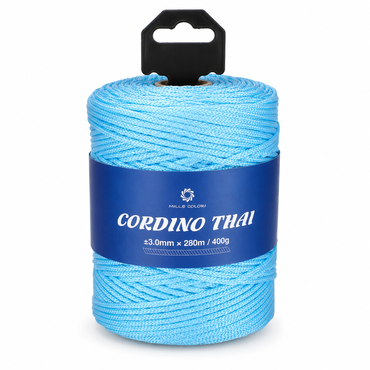 Cordino Thai 3mm 300m 400g per borse e intreccio - Celeste