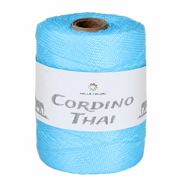 Cordino Thai 3mm 300m 400g per borse e intreccio - Celeste