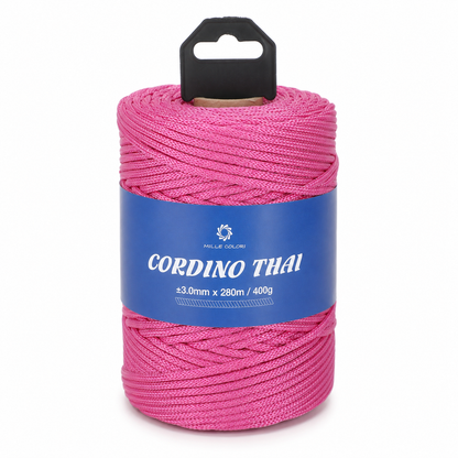 Cordino Thai 3mm 300m 400g per borse e intreccio - Fuxia