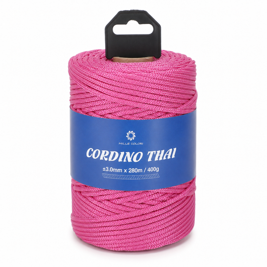 Cordino Thai 3mm 300m 400g per borse e intreccio - Fuxia