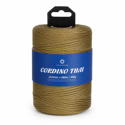 Cordino Thai 3mm 300m 400g per borse e intreccio - Kaki