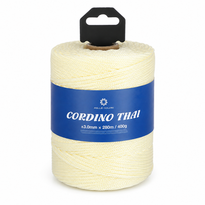 Cordino Thai 3mm 300m 400g per borse e intreccio - Panna