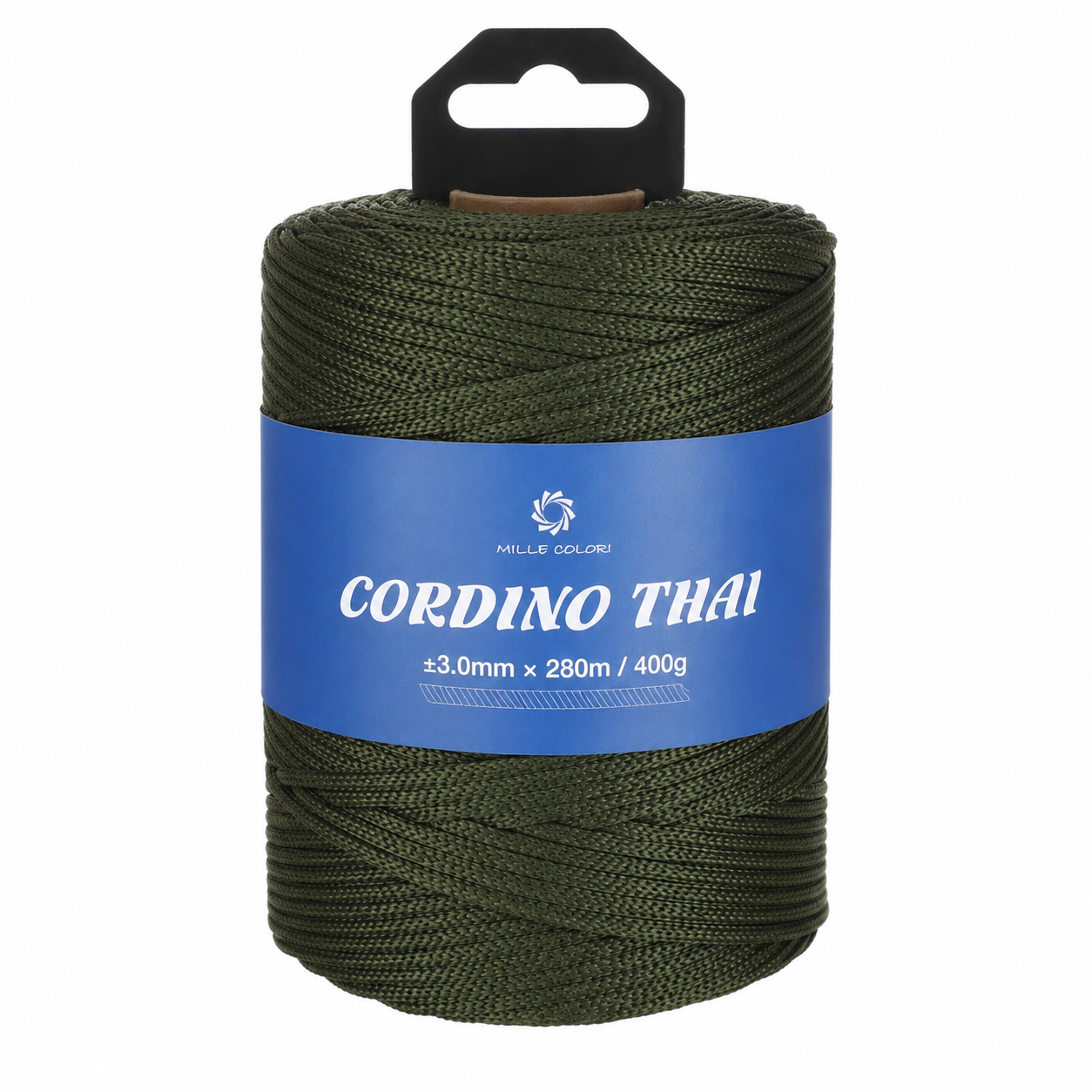  Cordino Thai 3mm 300m 400g per borse e intreccio - Verde 