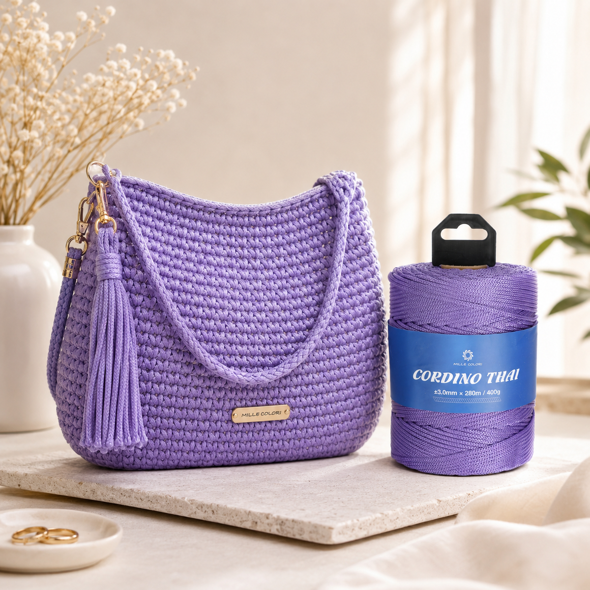 Viola – Cordino Thai 3 mm 300 m 400 g – Tutti i Colori – Immagine 3 di 3