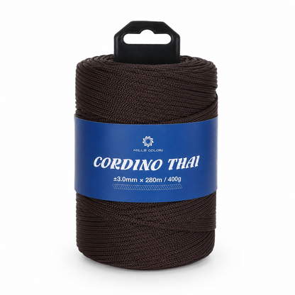 Cordino Thai 3mm 300m 400g per borse e intreccio -marrone