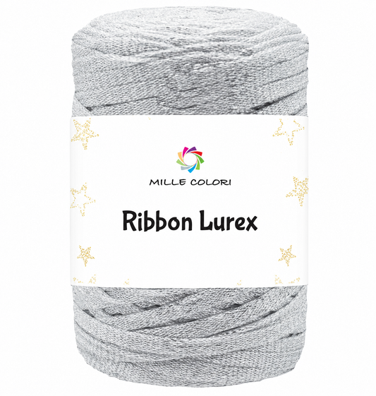 Cordino piatto Ribbon lurex Bianco argento 250g
