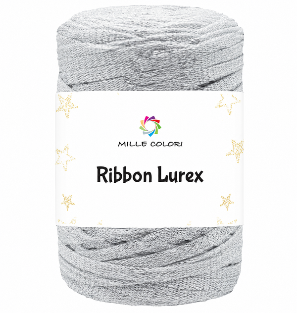Cordino piatto Ribbon lurex Bianco argento 250g