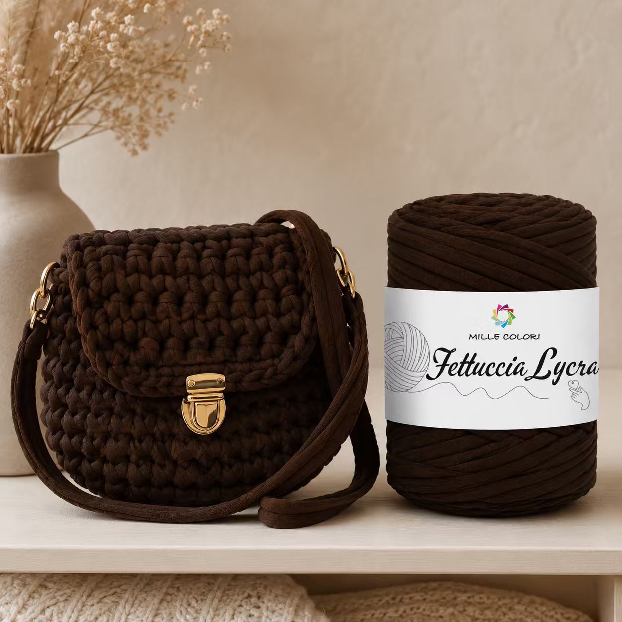 Fettuccia_T-shirt_350g_per_borse_Marone_Scuro Borsa 
