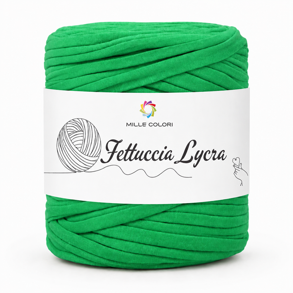 Fettuccia T-shirt 350g per borse, tappeti e accessori handmade -Verde mela