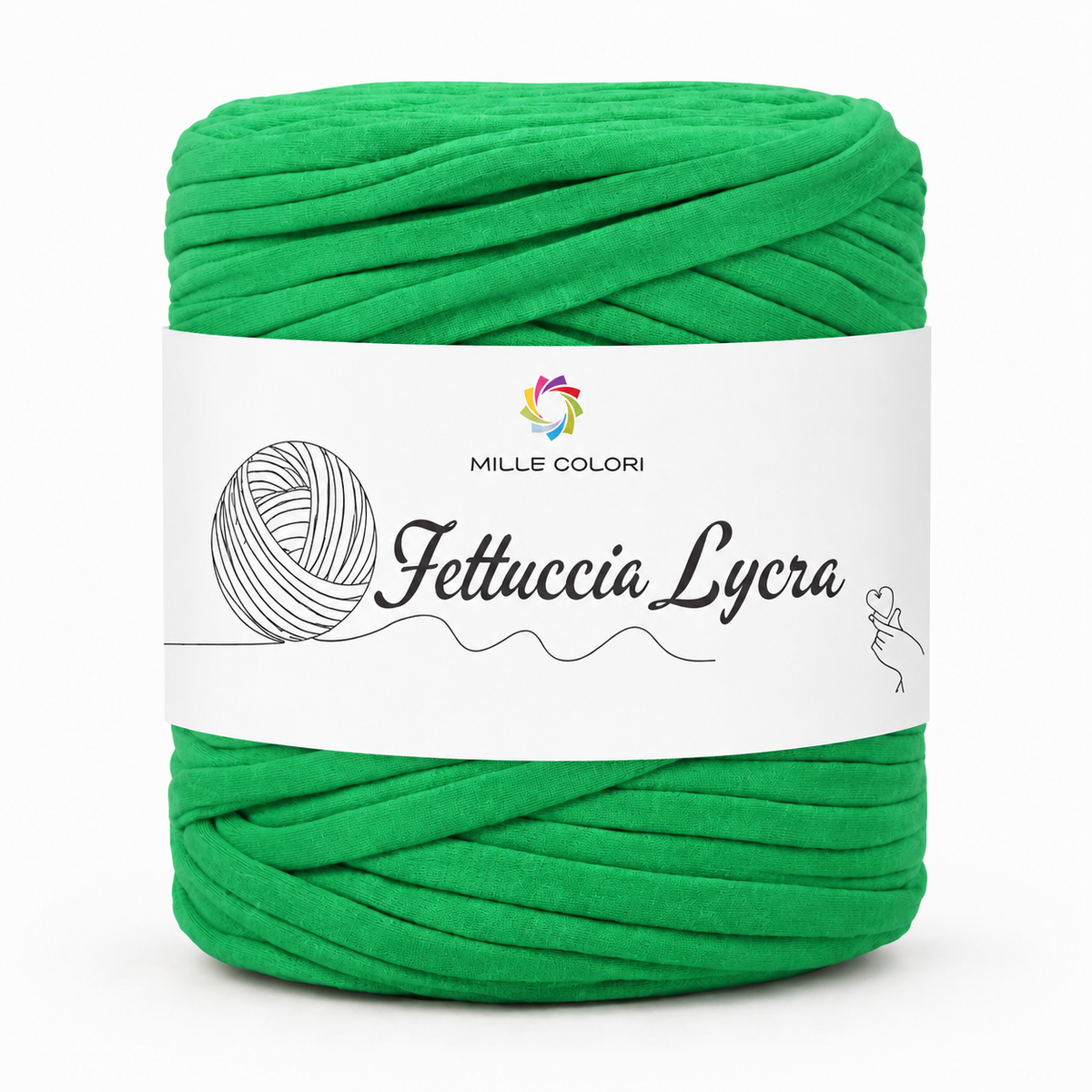 Fettuccia T-shirt 350g per borse, tappeti e accessori handmade -Verde mela