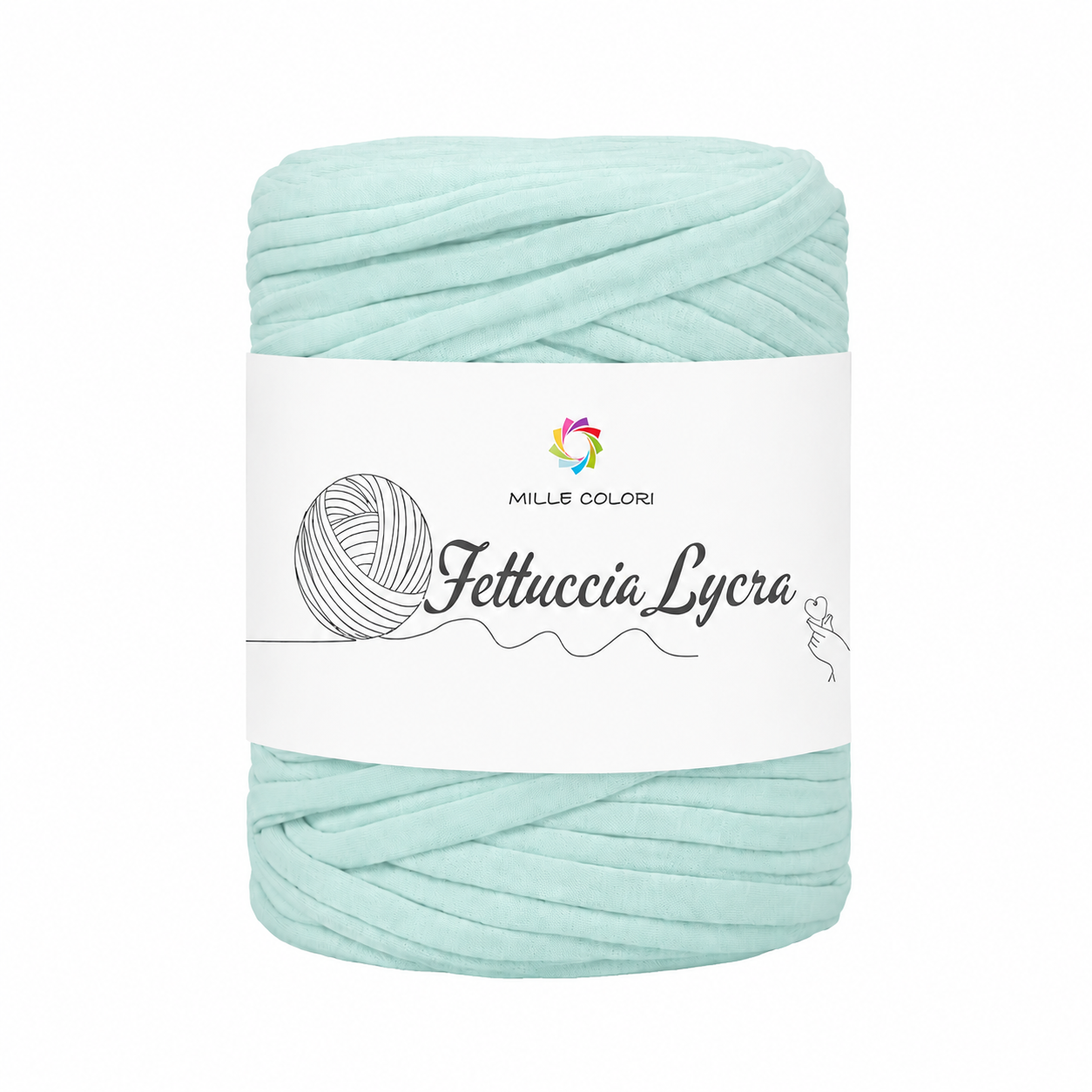 Fettuccia T-shirt per borse 350g, tappeti e accessori handmade - Azzurro acqua 