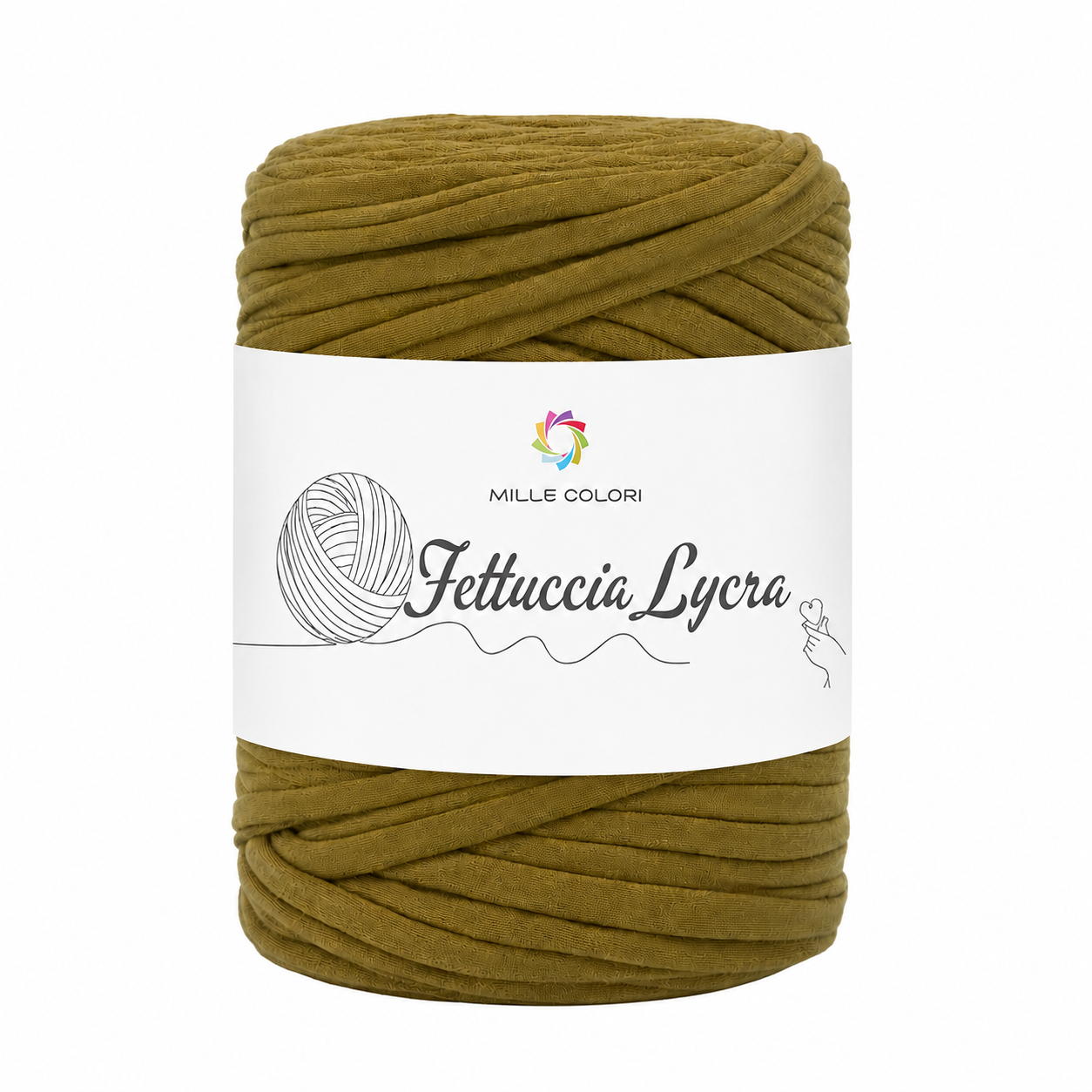 Fettuccia T-shirt per borse 350g, tappeti e accessori handmade - Verde oliva