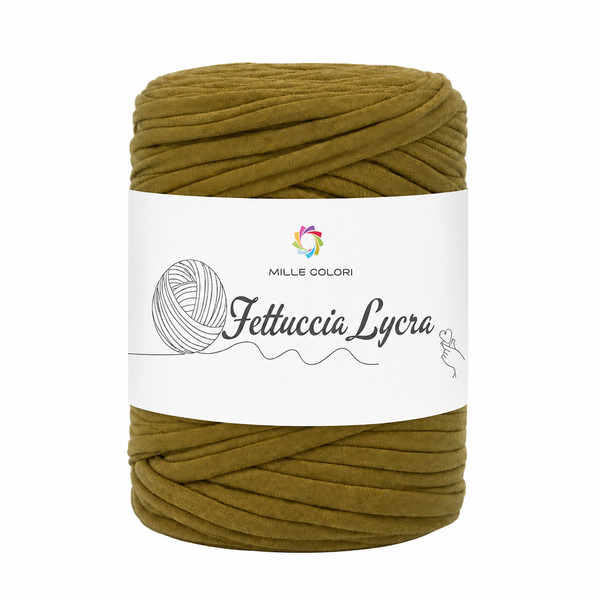 Fettuccia T-shirt per borse 350g, tappeti e accessori handmade - Verde oliva