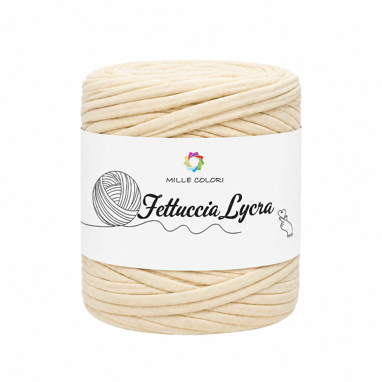 Fettuccia T-shirt per borse, tappeti e accessori handmade -Panna
