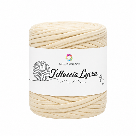 Fettuccia T-shirt per borse, tappeti e accessori handmade -Panna