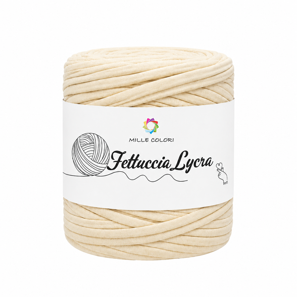 Fettuccia T-shirt per borse, tappeti e accessori handmade -Panna