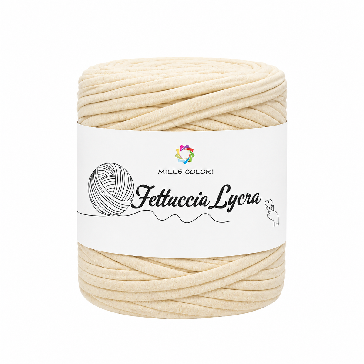 Fettuccia T-shirt per borse, tappeti e accessori handmade -Panna