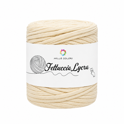Fettuccia T-shirt per borse, tappeti e accessori handmade -Panna