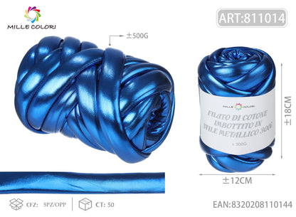 Blu – Filato Marshmallow Metallizzato 300 g – Tutti i Colori – Immagine 1 di 2