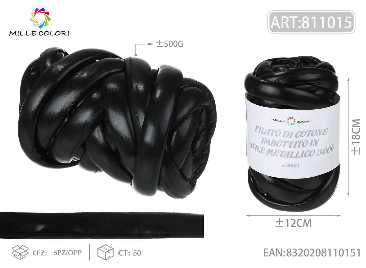 Nero – Filato Marshmallow Metallizzato 500 g – Tutti i Colori – Immagine 2 di 2