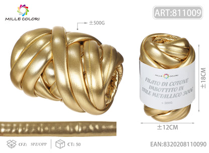 Oro – Filato Marshmallow Metallizzato 300 g – Tutti i Colori – Immagine 1 di 2