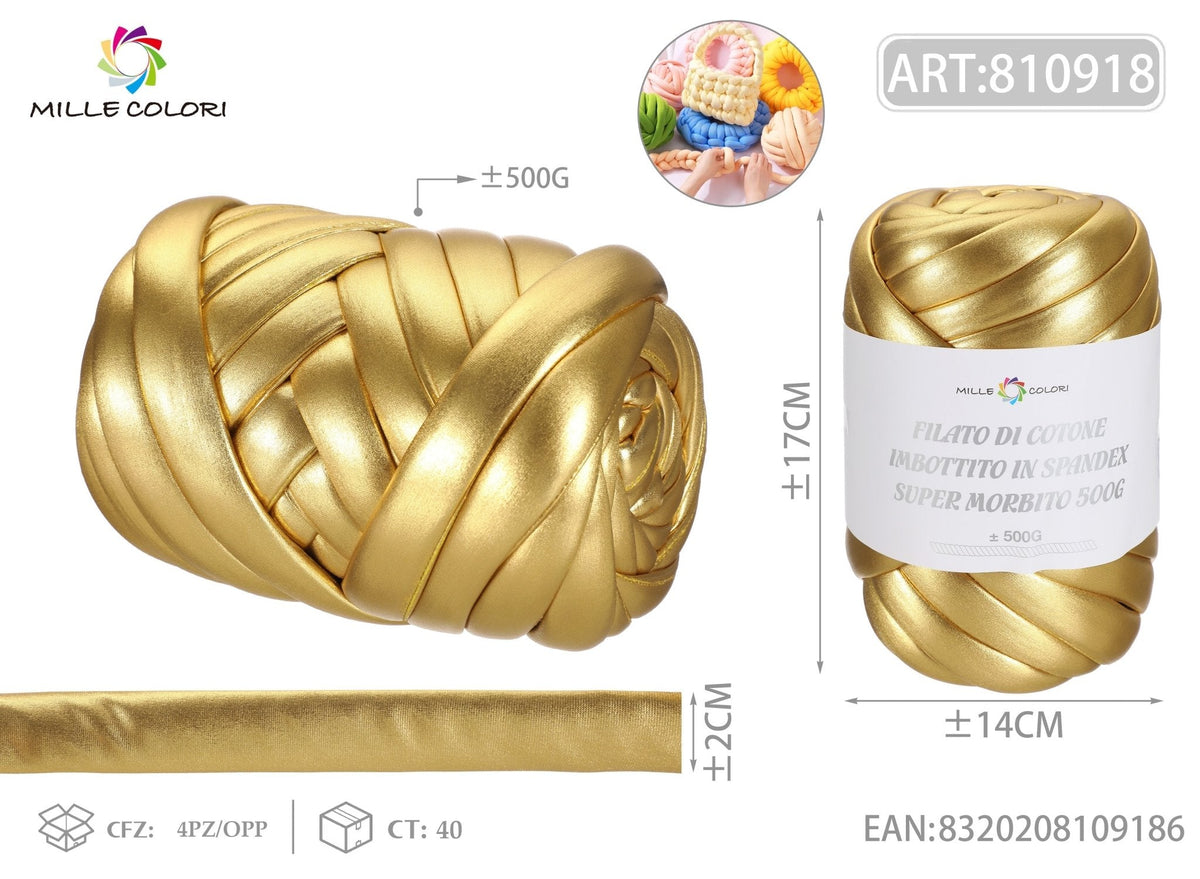 Oro – Filato Marshmallow Metallizzato 300 g – Tutti i Colori – Immagine 2 di 2