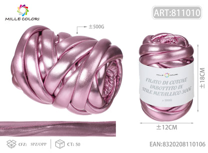 Rosa – Filato Marshmallow Metallizzato 300 g – Tutti i Colori – Immagine 1 di 2
