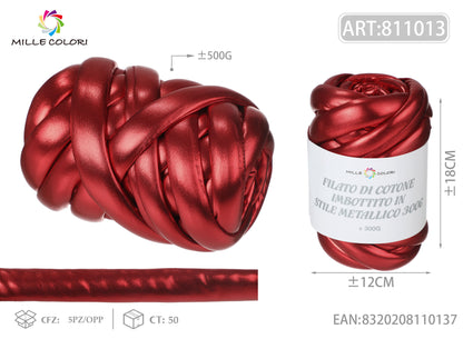 Rosso – Filato Marshmallow Metallizzato 300 g – Tutti i Colori – Immagine 1 di 2