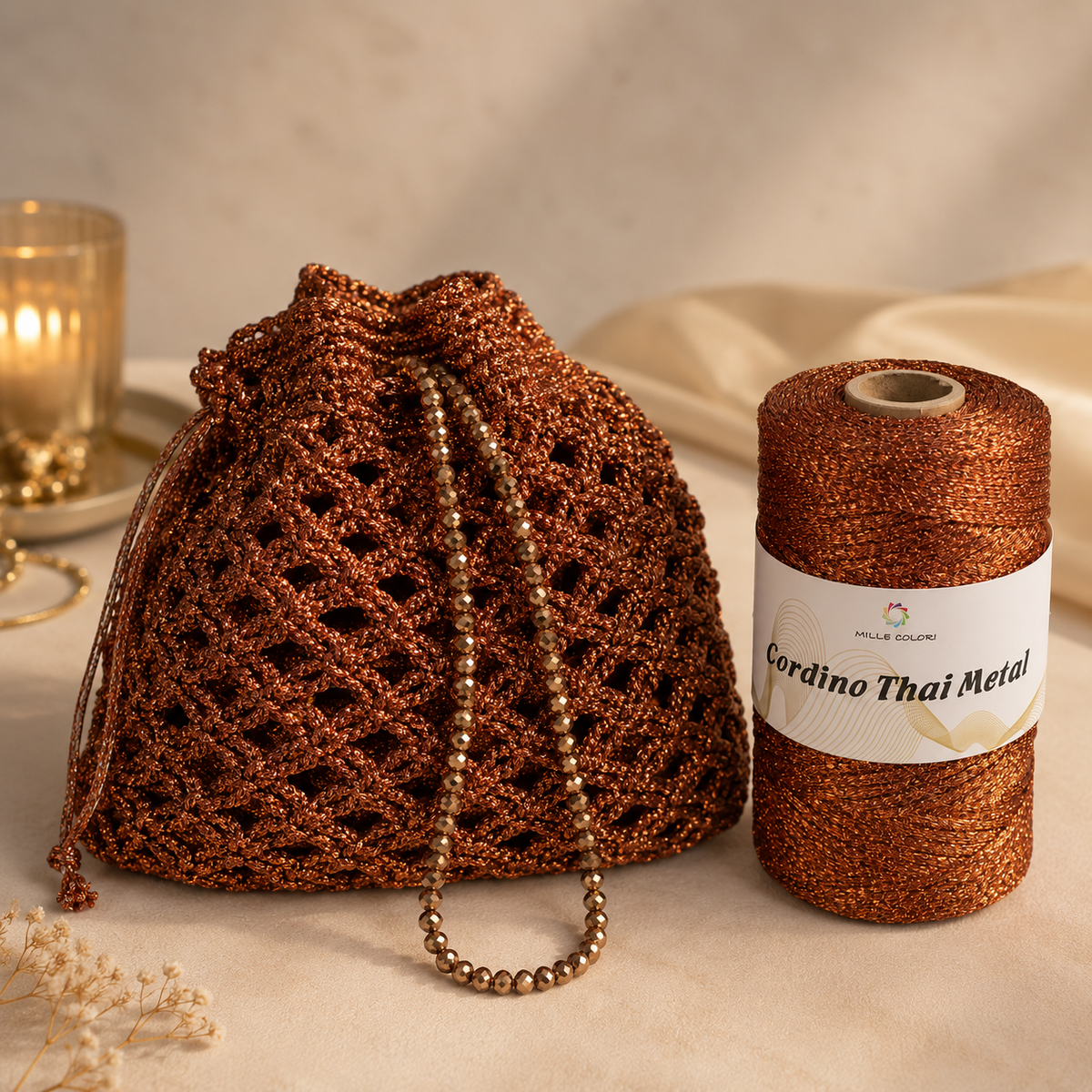 Rosso Ruggine – Filato Metallico Leggero 200 g/240 m – Tutti i Colori – Immagine 3 di 3