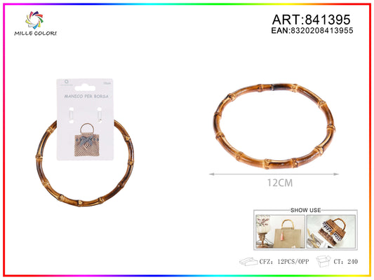 Manico in bambù per borsa tondo 12 cm Mille Colori per borse fai da te e handmade