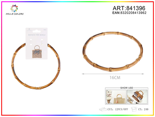 Manico in bambù per borsa tondo 16 cm Mille Colori per borse fai da te e handmade