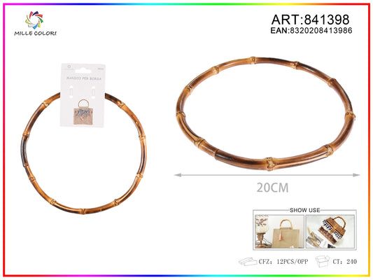 Manico per borsa in bambù ovale 20 cm Mille Colori per borse fai da te e handmade