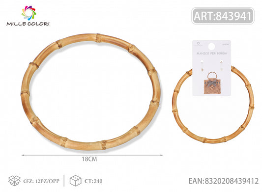 Manico per borsa in bambù tondo 18 cm Mille Colori per borse fai da te e handmade