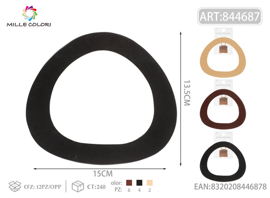 Manico per borsa in legno sagomato 15x13,5 cm Mille Colori per borse fai da te e handmade