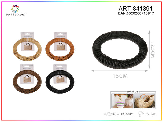 Manico per borsa ovale intrecciato 15x12,5 cm Mille Colori per borse fai da te e handmade