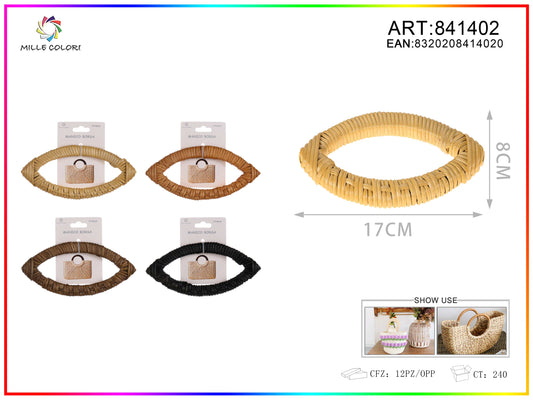 Manico per borsa ovale intrecciato 17x8 cm Mille Colori per borse fai da te e handmade