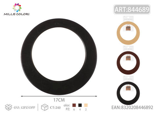 Manico per borsa tondo in legno 17 cm Mille Colori per borse fai da te e handmade