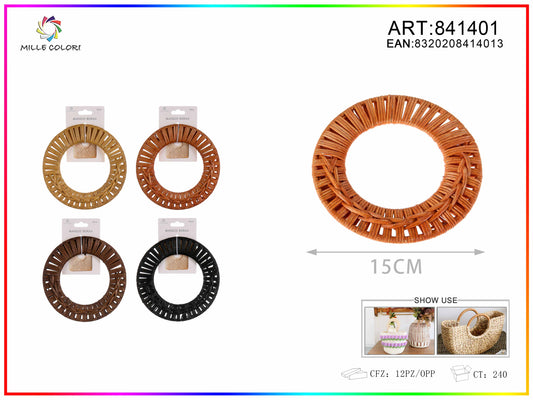 Manico per borsa tondo intrecciato 15 cm Mille Colori per borse fai da te e handmade