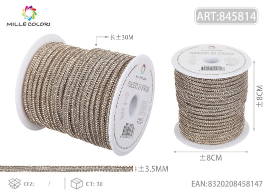 Cordino Strass Beige per Borse Handmade – Rotolo 30 Metri | Mille Colori
