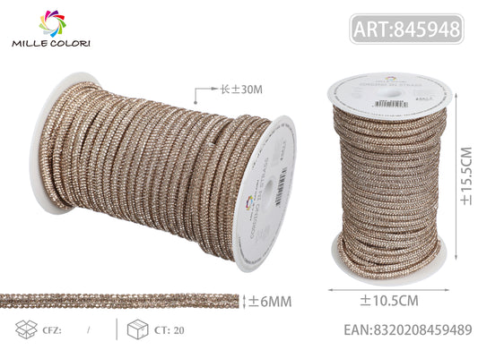 Cordino Strass Beige per Borse Handmade – Rotolo 30 Metri | Mille Colori
