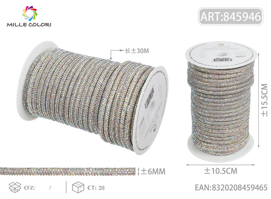 ROTOLO CORDINO_STRASS CRYSTAL AB 6.0MM MILLE_COLORI