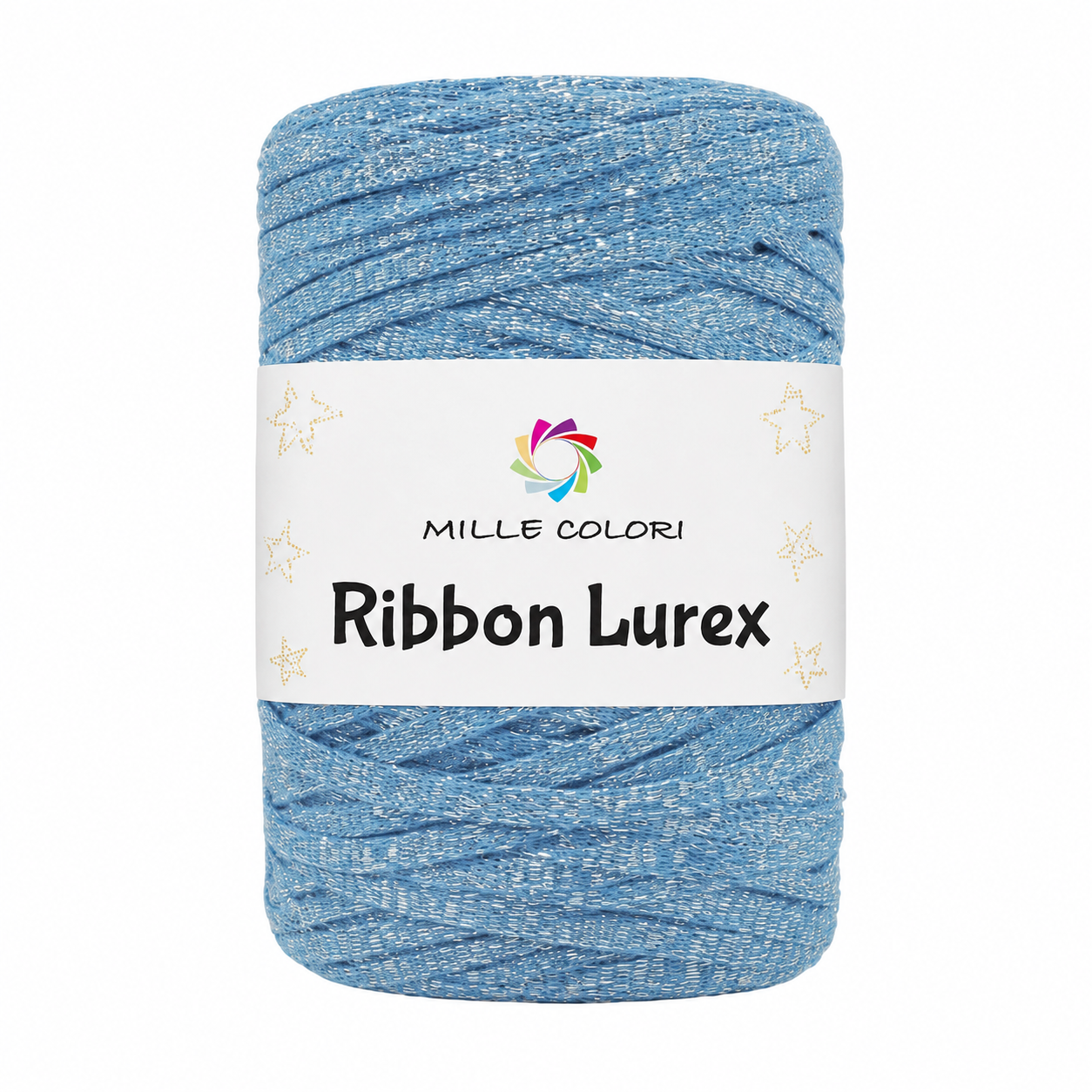 Ribbon Lurex 250g cordino piatto per borse -Blu Argento