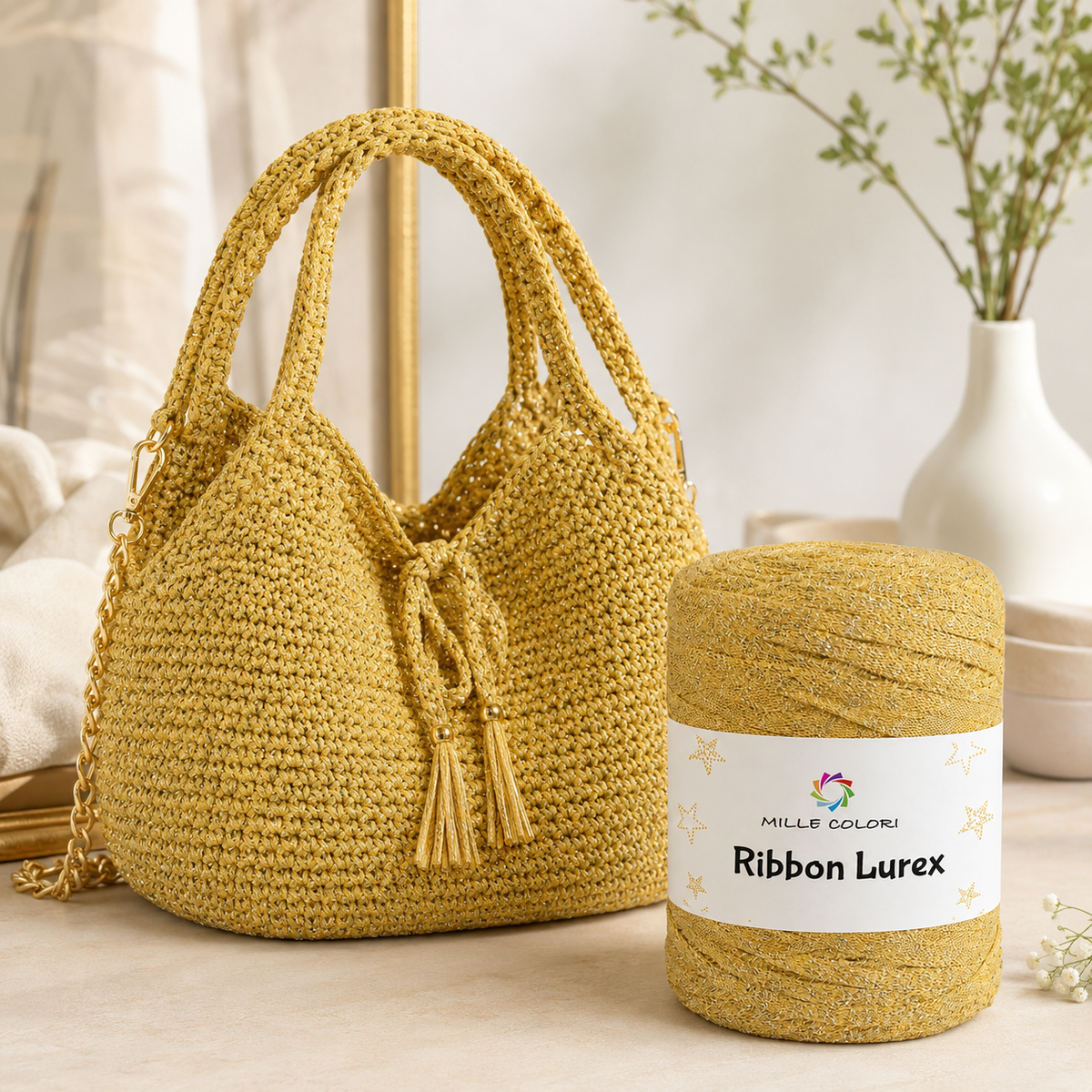 Giallo Argento – Ribbon Lurex 250 g – Tutti i Colori – Immagine 3 di 3