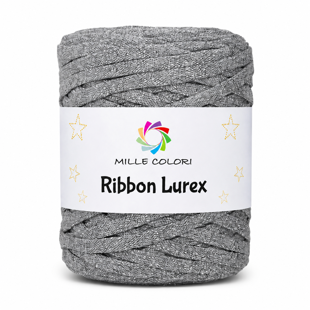 Ribbon Lurex 250g cordino piatto per borse -Grigio Argento