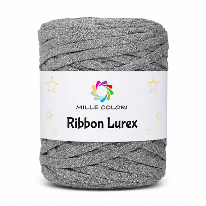 Ribbon Lurex 250g cordino piatto per borse -Grigio Argento