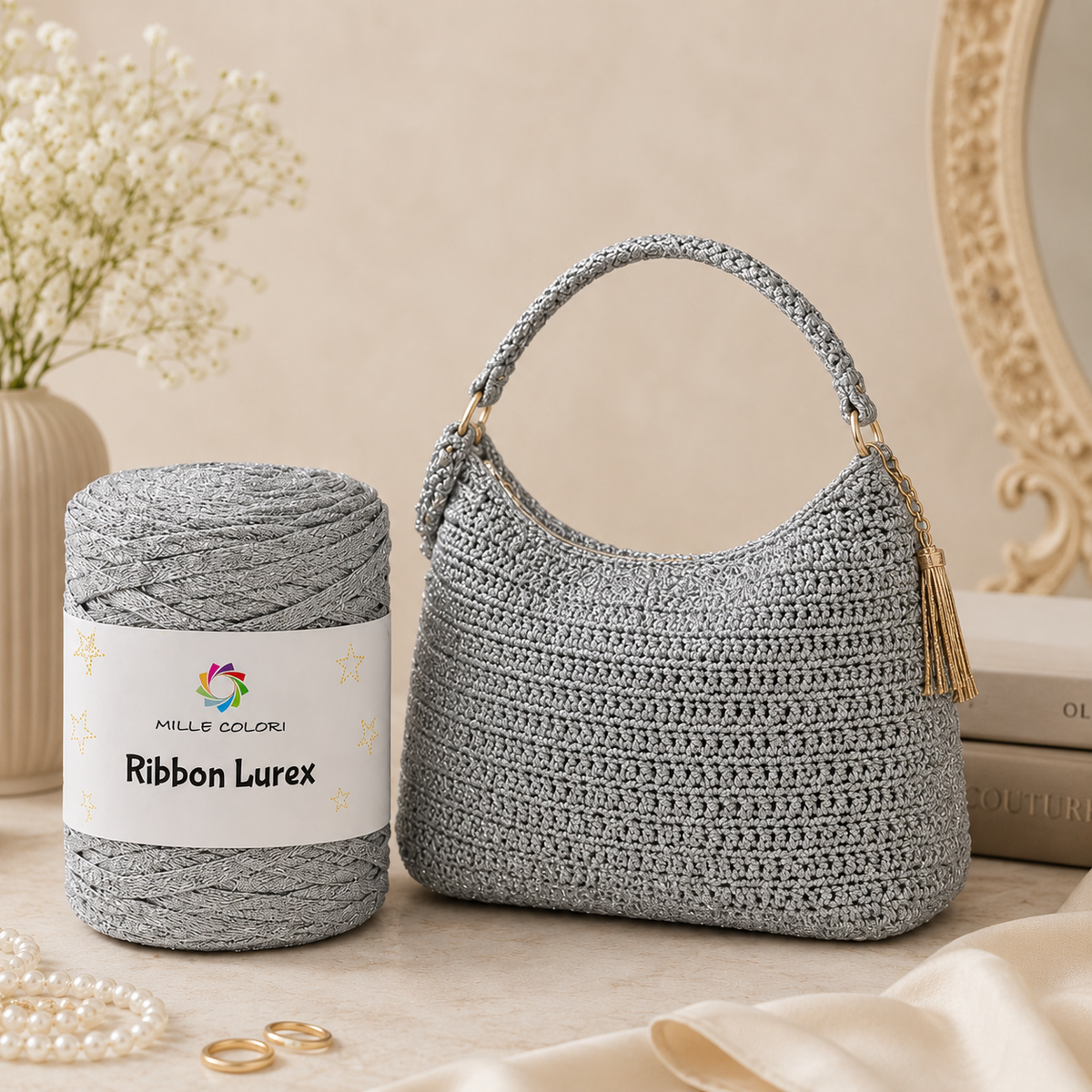 Grigio Argento – Ribbon Lurex 250 g – Tutti i Colori – Immagine 3 di 3